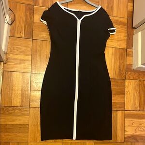 Talbots Black Dress with White Accents
